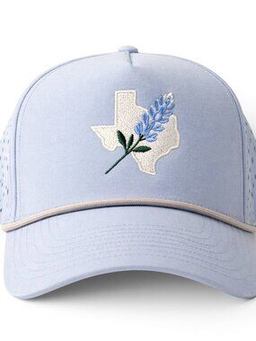 Texas Bluebonnet Embroidered Hat Baby Blue Sport Mad Capper